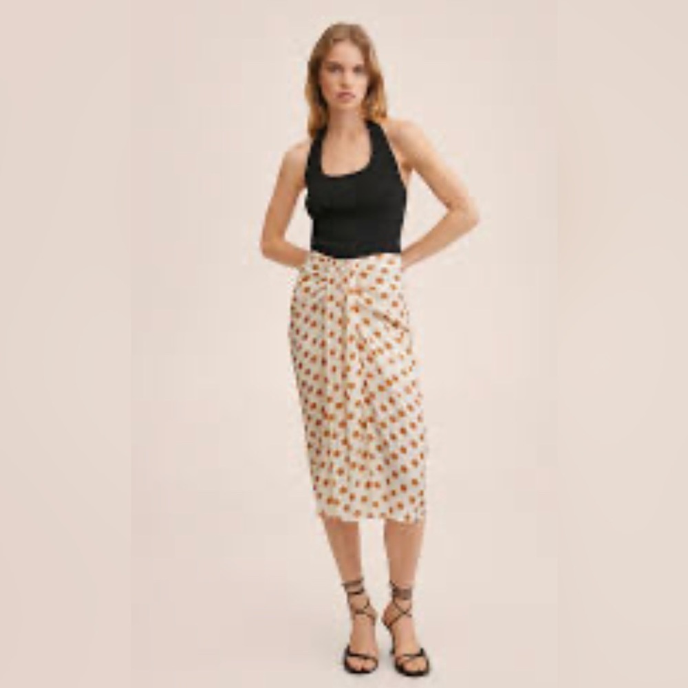MANGO BNWT Polka Dot Midi Skirt